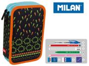 Opakowanie Piórnik MILAN 2-poziomowy z wyposażeniem SUPER HEROES czarny