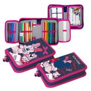 Opakowanie Piórnik Myszka Minnie z wyposażeniem  1 zamek 2 klapy  STK 15-25