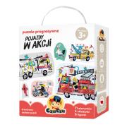 Opakowanie Puzzle progresywne Pojazdy w akcji