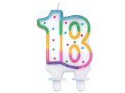 Opakowanie Świeczka cyferka z kropeczkami '18' 8cm
