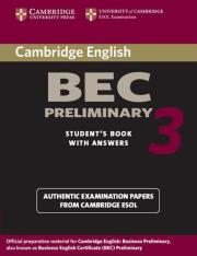 Opakowanie Cambridge BEC Preliminary 3 Student's Book with Answers