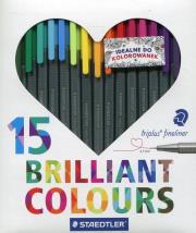 Opakowanie Cienkopis Triplus 15 kolorów pudełko z serduszkiem