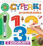 Cyferki przedszkolaka 5-6 lat. Seria z pisakiem. Piszę, liczę i zmazuję. Autor: Opracowanie zbiorowe. Dadada.pl Okładka książki Cyferki przedszkolaka 5-6 lat. Seria z pisakiem. Piszę, liczę i zmazuję