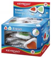 Opakowanie Gumka uniwersalna KEYROAD Trójkątna Display 36 sztuk mix