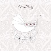 Okładka książki Karnet Swarovski kwadrat CL0108 Narodziny wózek