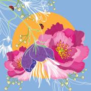 Opakowanie Karnet Swarovski kwadrat Kwiaty