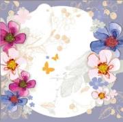 Opakowanie Karnet Swarovski kwadrat Kwiaty jasnoniebieski