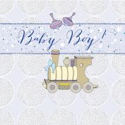 Opakowanie Karnet Swarovski kwadrat Narodziny chłopiec pociąg