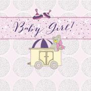 Opakowanie Karnet Swarovski kwadrat Narodziny dziewczyna wagonik