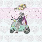 Opakowanie Karnet Swarovski kwadrat Ślub skuter