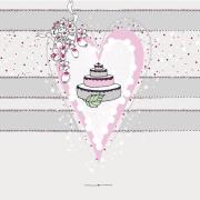 Opakowanie Karnet Swarovski kwadrat Ślub tort w sercu