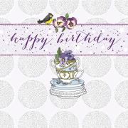 Opakowanie Karnet Swarovski kwadrat Urodziny filiżanki