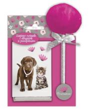 Opakowanie Notesik i długopis z pomponem Rachael Hale RLA-3702