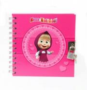 Opakowanie Pamiętnik spiralny z kłódką Masza i niedźwiedź