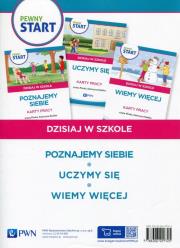 Pewny Start Dzisiaj w szkole Poznajemy siebie / Wiemy więcej / Wiemy więcej. Autor: Aneta Pliwka, Katarzyna Radzka. Dadada.pl Okładka książki Pewny Start Dzisiaj w szkole Poznajemy siebie / Wiemy więcej / Wiemy więcej