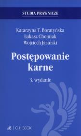 Postępowanie karne. Autor: Boratyńska Katarzyna T., Chojniak Łukasz, Jasiński Wojciech. Dadada.pl Okładka książki Postępowanie karne