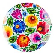 Opakowanie Przypinka duża - łowicka biała 58 mm FOLKSTAR