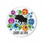 Opakowanie Przypinka mała - chudy, ale byk 37 mm FOLKSTAR