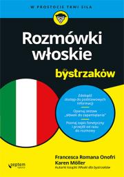 Rozmówki włoskie dla bystrzaków. Autor: Francesca Romana Onofri, Karen Antje Möller. Dadada.pl Okładka książki Rozmówki włoskie dla bystrzaków