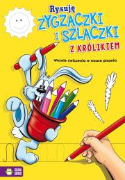 Rysuję zygzaczki i szlaczki z królikiem. Autor: Aneta Maja Kryszak. Dadada.pl Okładka książki Rysuję zygzaczki i szlaczki z królikiem