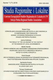 Opakowanie Studia Regionalne i Lokalne nr 1 (71) 2018