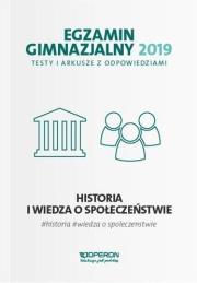 Egzamin gimnazjalny -Testy hist. i WOS 2019 OPERON. Autor: Balicki Adam, Pustuła Edyta, Smuda Marek, Judek Dariusz. Dadada.pl Okładka książki Egzamin gimnazjalny -Testy hist. i WOS 2019 OPERON