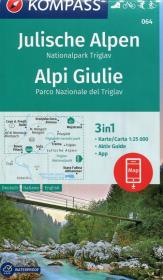 Julische Alpen/Alpi Giulie 1:50 000 Kompass. Autor: praca zbiorowa. Dadada.pl Okładka książki Julische Alpen/Alpi Giulie 1:50 000 Kompass