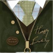 Opakowanie Karnet kwadrat z kopertą Urodziny Birthday Wax Jacket