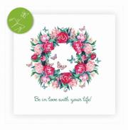 Opakowanie Karnet kwadrat z niespodzianką Wieniec