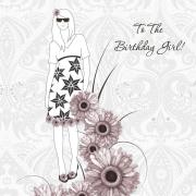 Opakowanie Karnet Swarovski kwadrat Urodziny dziewczyna