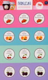 Opakowanie Naklejki na przetwory mix wzorów