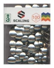 Opakowanie Pinezki metalowe w pudełku 100 sztuk