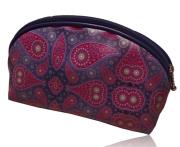 Opakowanie Piórnik owal/kosmetyczka oczka bordo/fuksja PO-07