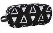 Opakowanie Piórnik saszetka dwukomorowy czarny trójkąty