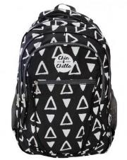 Opakowanie Plecak trzykomorowy czarny Trójkąty