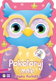 Pokoloruj mnie Sówka Puchatka. Autor: Justyna Jednoróg. Dadada.pl Okładka książki Pokoloruj mnie Sówka Puchatka