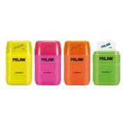 Opakowanie Temperówka + gumka Milan Compact Fluo mix kolorów