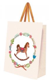 Torebka ozdobna duża Konik na biegunach. Wydawca: Cozywood. Dadada.pl Opakowanie Torebka ozdobna duża Konik na biegunach