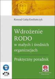 Wdrożenie RODO w małych i średnich organizacjach Praktyczny poradnik. Autor: Gałaj-Emiliańczyk Konrad. Dadada.pl Okładka książki Wdrożenie RODO w małych i średnich organizacjach Praktyczny poradnik