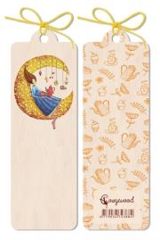 Okładka książki Zakładka drewniana Księżyc