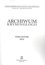 Okładka książki ARCHIWUM KRYMINOLOGII TOM XXXVIII 2016