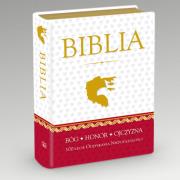 Biblia Domowa w obwolucie patriotycznej. Autor: ks. bp. Romaniuk Kazimierz. Dadada.pl Okładka książki Biblia Domowa w obwolucie patriotycznej