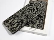 Opakowanie ETUI IPHONE 6 SZARY CZARNY KWIAT