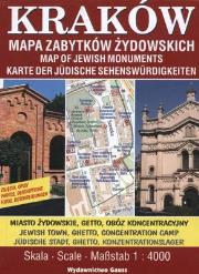 KRAKÓW MAPA ZABYTKÓW ŻYDOWSKICH 1:4000. Autor: Opracowanie zbiorowe. Dadada.pl Okładka książki KRAKÓW MAPA ZABYTKÓW ŻYDOWSKICH 1:4000