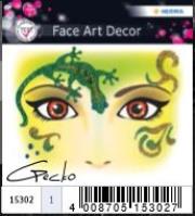 Opakowanie NAKLEJKI DO ZDOBIENIA TWARZY JASZCZURKA 15302