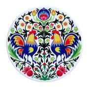 Opakowanie PODKŁADKA CERAMICZNA OKRĄGŁA 20CM KOGUTY KOLOR