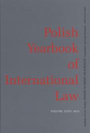 Okładka książki POLISH YEARBOOK OF INTERNATIONAL LAW TOM XXXV