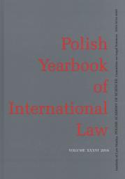 Okładka książki POLISH YEARBOOK OF INTERNATIONAL LAW TOM XXXVI