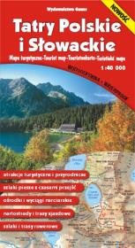 TATRY POLSKIE I SŁOWACKIE MAPA TURYSTYCZNA 1:40 000. Autor: Opracowanie zbiorowe. Dadada.pl Okładka książki TATRY POLSKIE I SŁOWACKIE MAPA TURYSTYCZNA 1:40 000