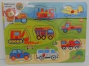 UKŁADANKA DREWNIANA POJAZDY Z PINEZKAMI 1572455. Wydawca: Brimarex. Dadada.pl Opakowanie UKŁADANKA DREWNIANA POJAZDY Z PINEZKAMI 1572455